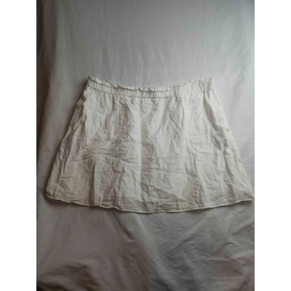 Crown & Ivy Mini Skirt Womens Size XL White Ruffle Waist Summer Beachβ Pull On